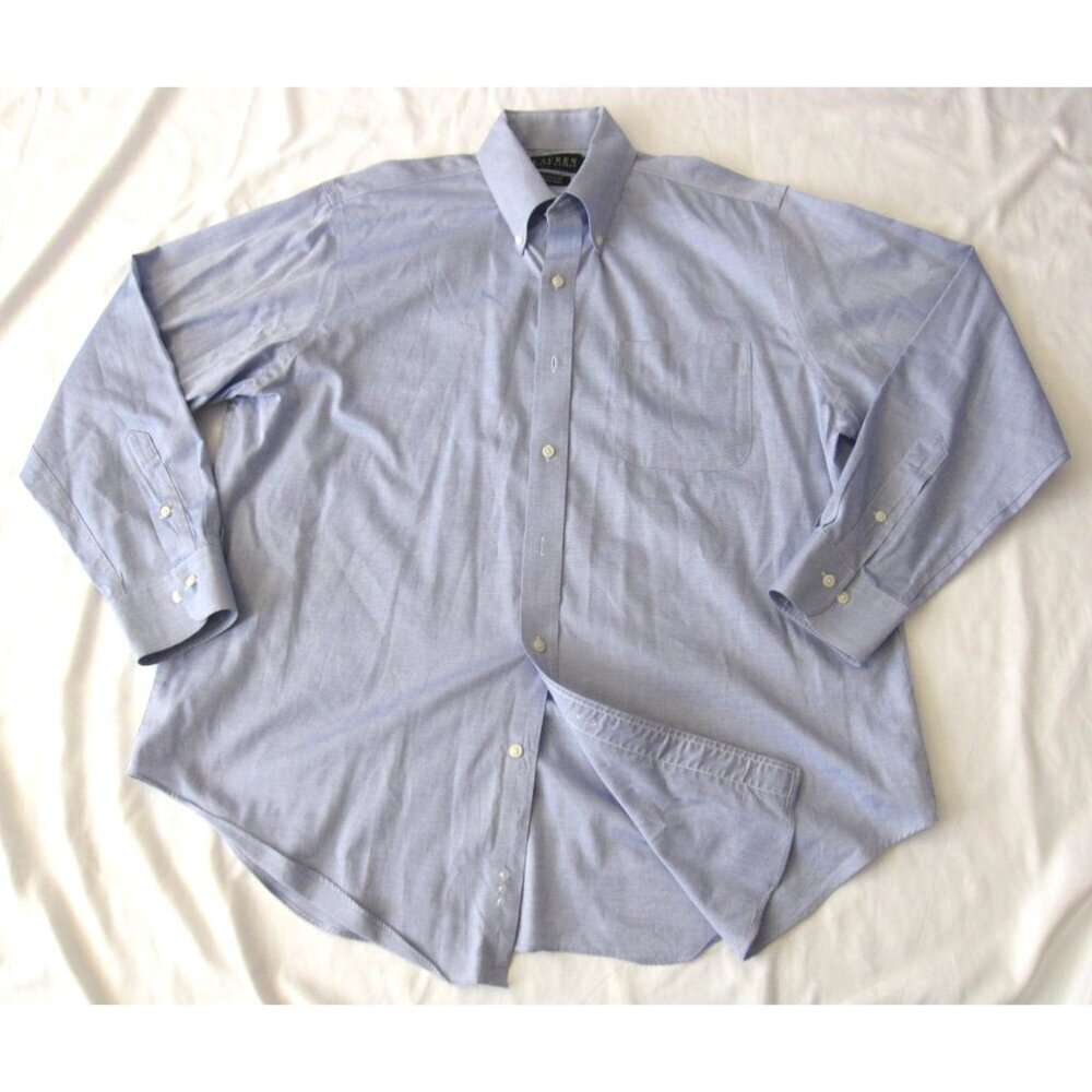 Lauren Ralph Lauren Shirt Men Oxford Classic Non Iron Fit Sz 17 34/35 (MT989)